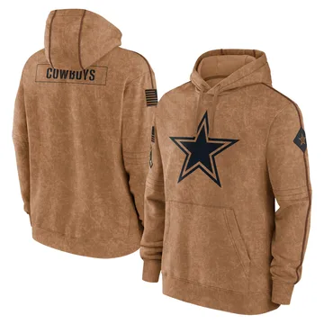 Men's Dallas Cowboys Brown 2023 Salute to Service Club Pullover Hoodie By Nike