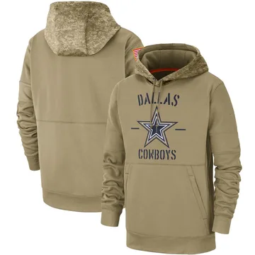Men's Dallas Cowboys Tan 2019 Salute to Service Sideline Therma Pullover Hoodie By Nike
