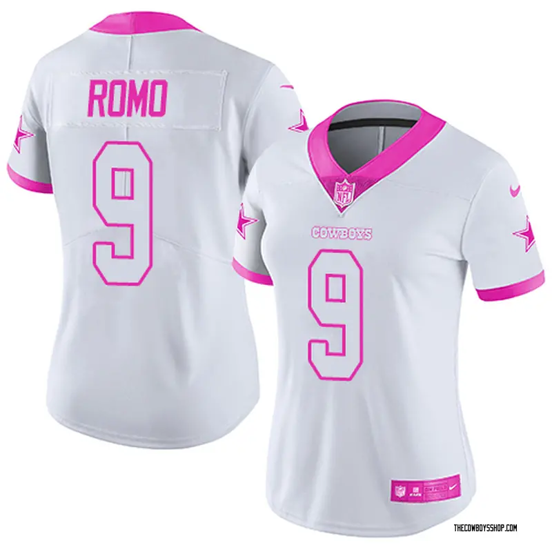 Women's Dallas Cowboys Tony Romo Pink Limited White/ Color Rush ...