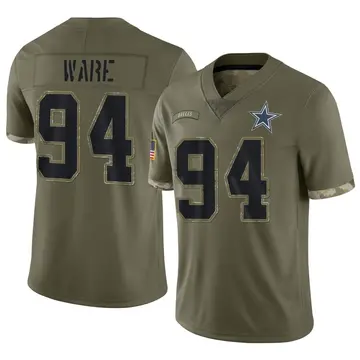 Youth Dallas Cowboys DeMarcus Ware Olive Limited 2022 Salute To Service Jersey By Nike